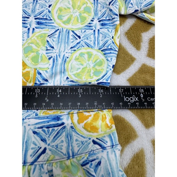 Lands End Fit & Flare Dress Lemon Lime Print Pockets Pullover M (10-12) EUC - Picture 7 of 11